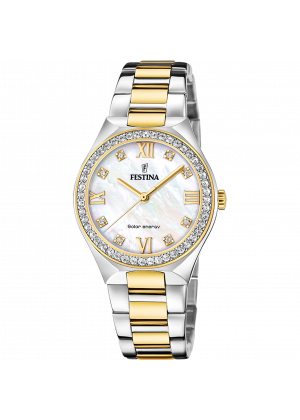 Festina solar energy f20659/1 cream stainless steel 316l, women