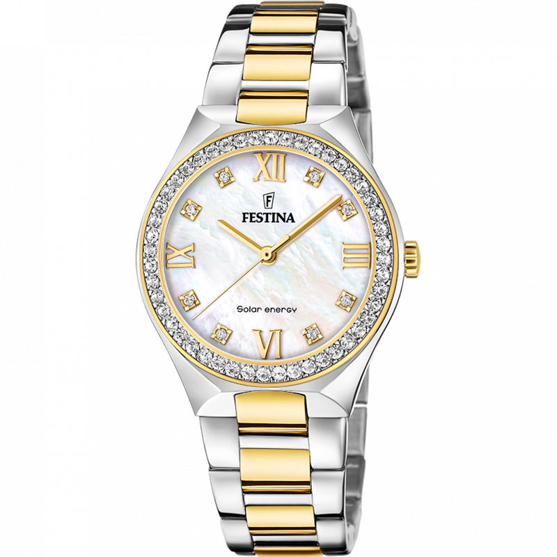 Festina solar energy f20659/1 cream stainless steel 316l, women