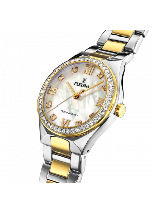 Festina solar energy f20659/1 cream stainless steel 316l, women