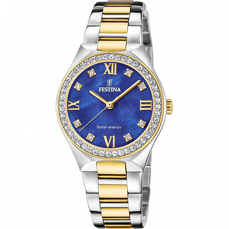 Festina solar energy f20659/2 blue stainless steel 316l, women