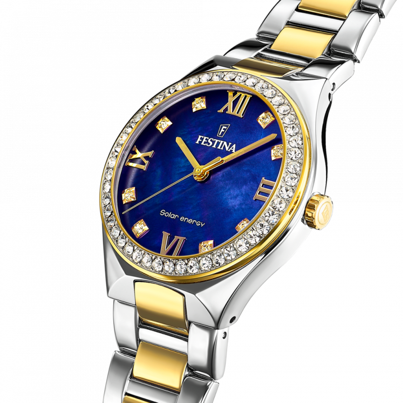 Festina solar energy f20659/2 blue stainless steel 316l, women