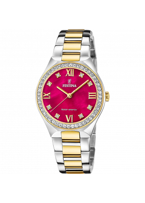 Festina solar energy f20659/3 red stainless steel 316l, women's