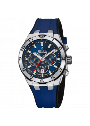 Men's festina chrono bike blue watch with rubber strap f20671/1