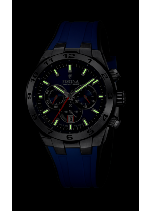 Men's festina chrono bike blue watch with rubber strap f20671/1