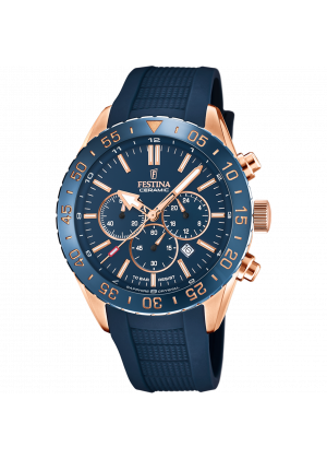 Festina ceramic watch f20516/1 blue rubber strap, men's