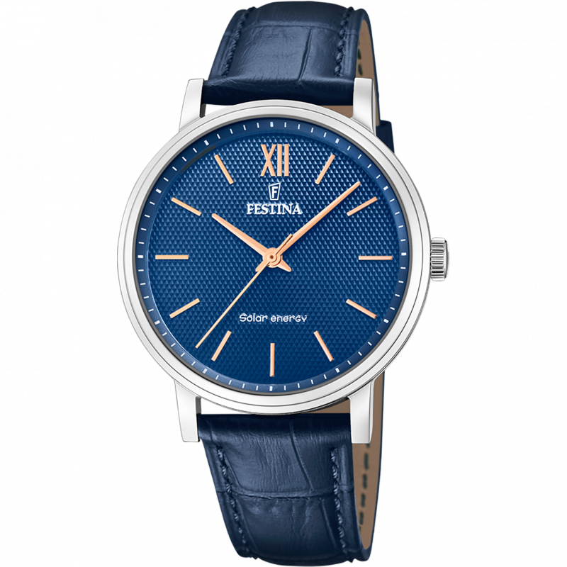 Festina solar energy f20660/4 blue leather, men