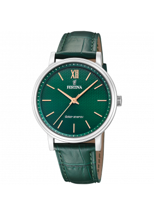 Festina solar energy f20660/5 green leather, men