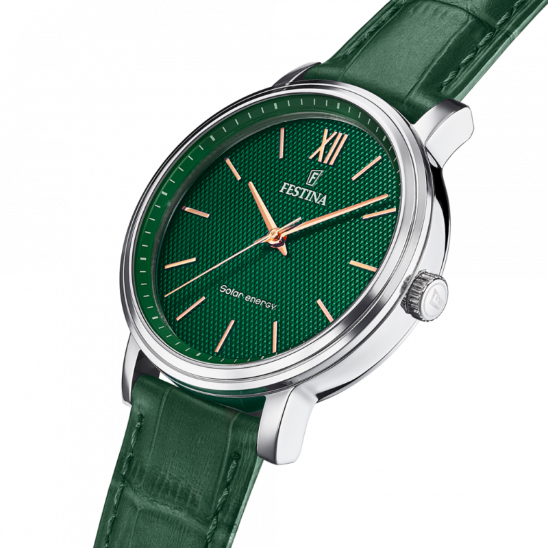 Festina solar energy f20660/5 green leather, men