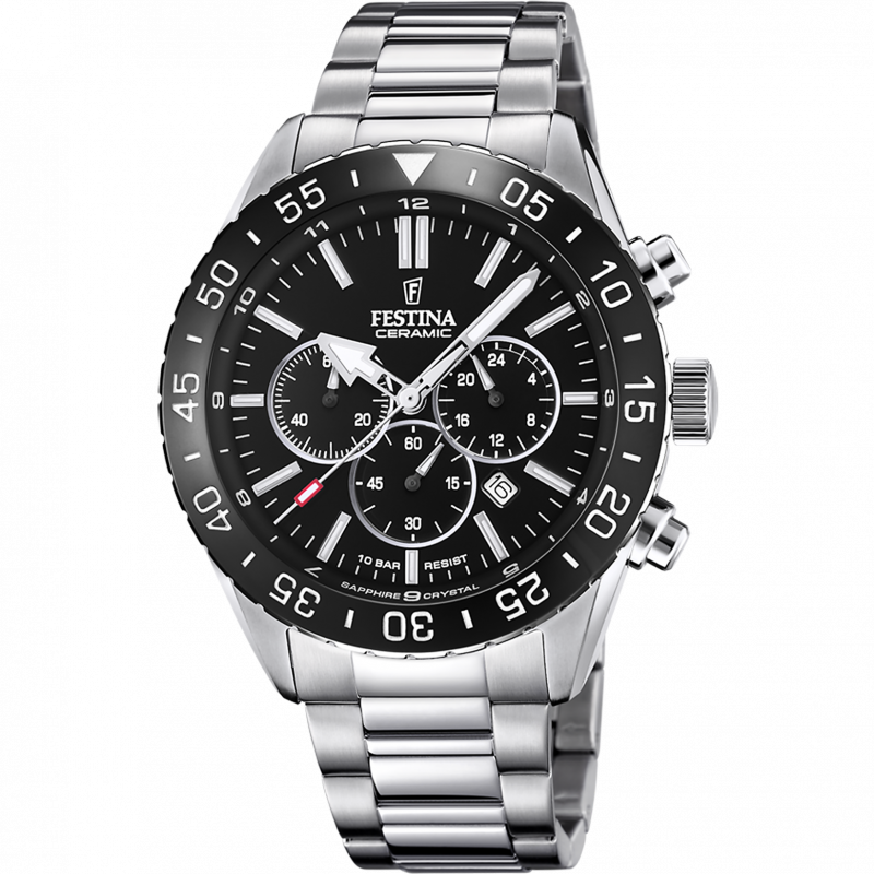 Festina watch f20575/3 black steel strap, men