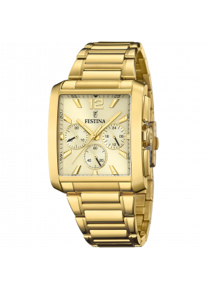 Festina watch f20638/2 gold stainless steel 316l strap, men's