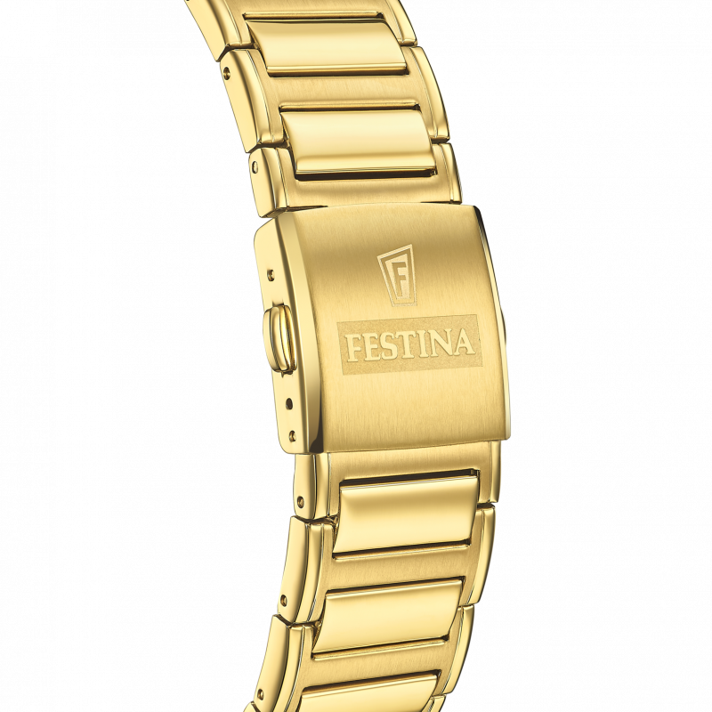 Festina watch f20638/2 gold stainless steel 316l strap, men's