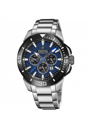 Festina chrono bike watch f20641/2 blue stainless steel 316l strap, men's.