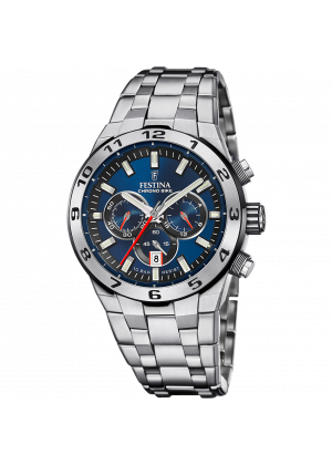 Men's festina chrono bike blue watch with stainless steel strap f20670/1