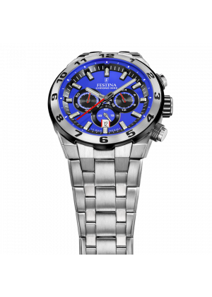 Men's festina chrono bike blue watch with stainless steel strap f20670/3