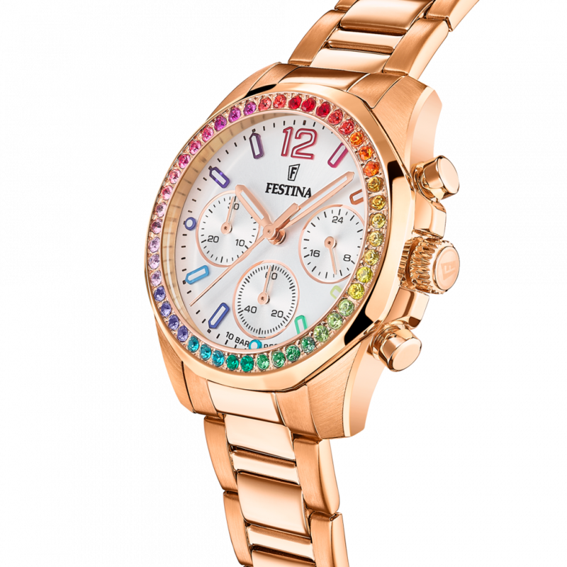 Festina rainbow watch f20639/2 with steel strap, women