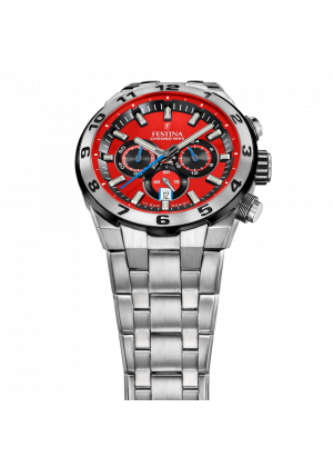 Men's festina chrono bike red watch with stainless steel strap f20670/5