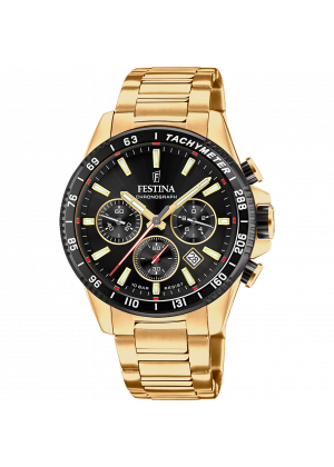 Festina timeless chronograph watch f20634/5 black dial, men.