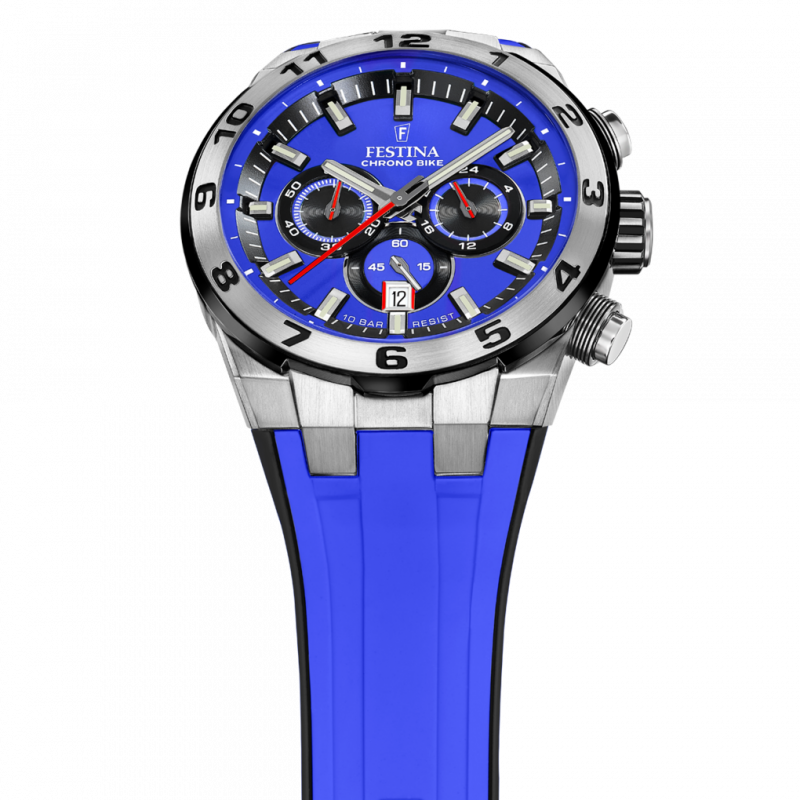 Men's watch festina chrono bike blue with rubber strap f20671/3