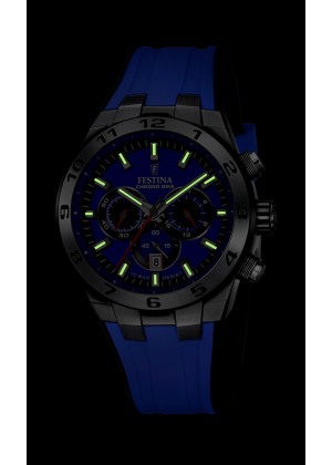 Men's watch festina chrono bike blue with rubber strap f20671/3