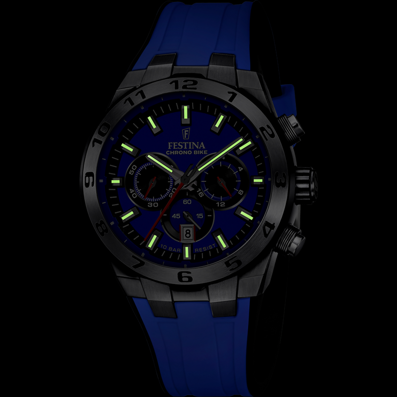 Men's watch festina chrono bike blue with rubber strap f20671/3