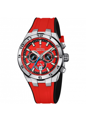 Men's watch festina chrono bike red with rubber strap f20671/5