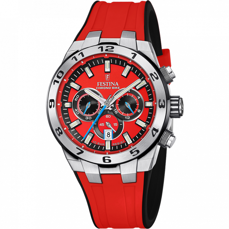 Men's watch festina chrono bike red with rubber strap f20671/5