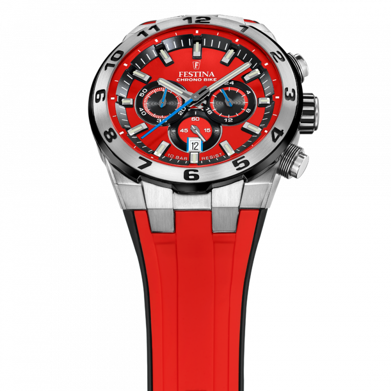 Men's watch festina chrono bike red with rubber strap f20671/5