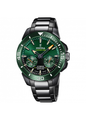 Festina connected f20646/1 stainless steel 316l green, men