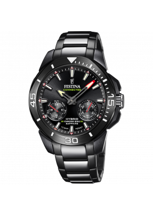 Festina connected f20648/1 black stainless steel 316l, men