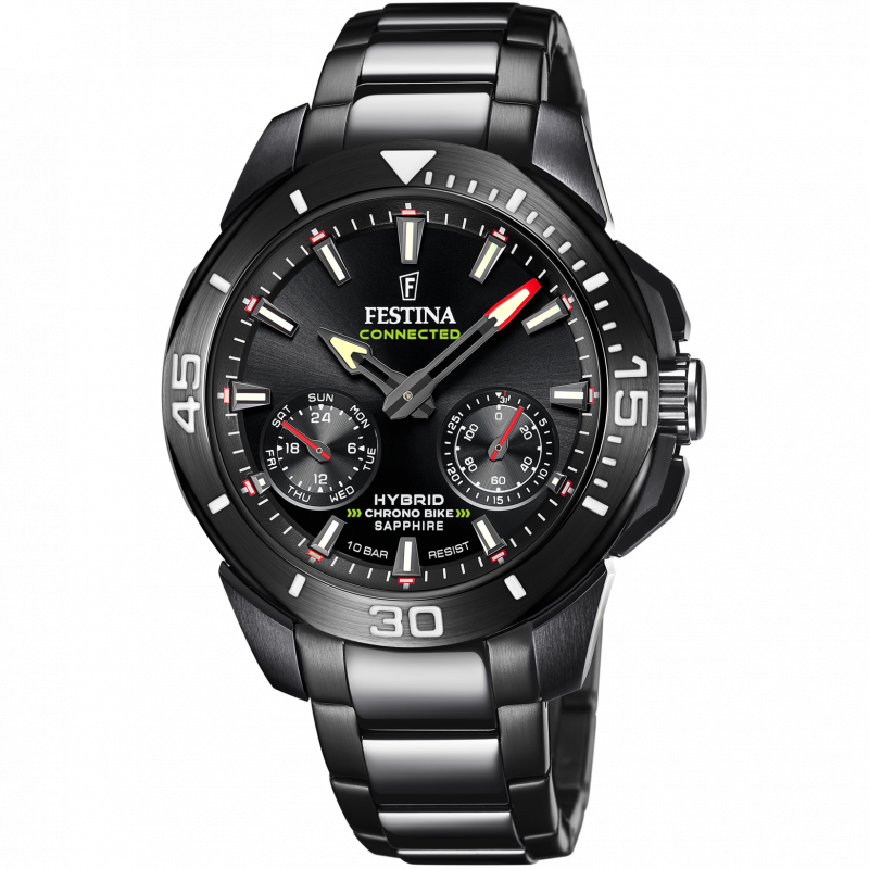 Festina connected f20648/1 black stainless steel 316l, men