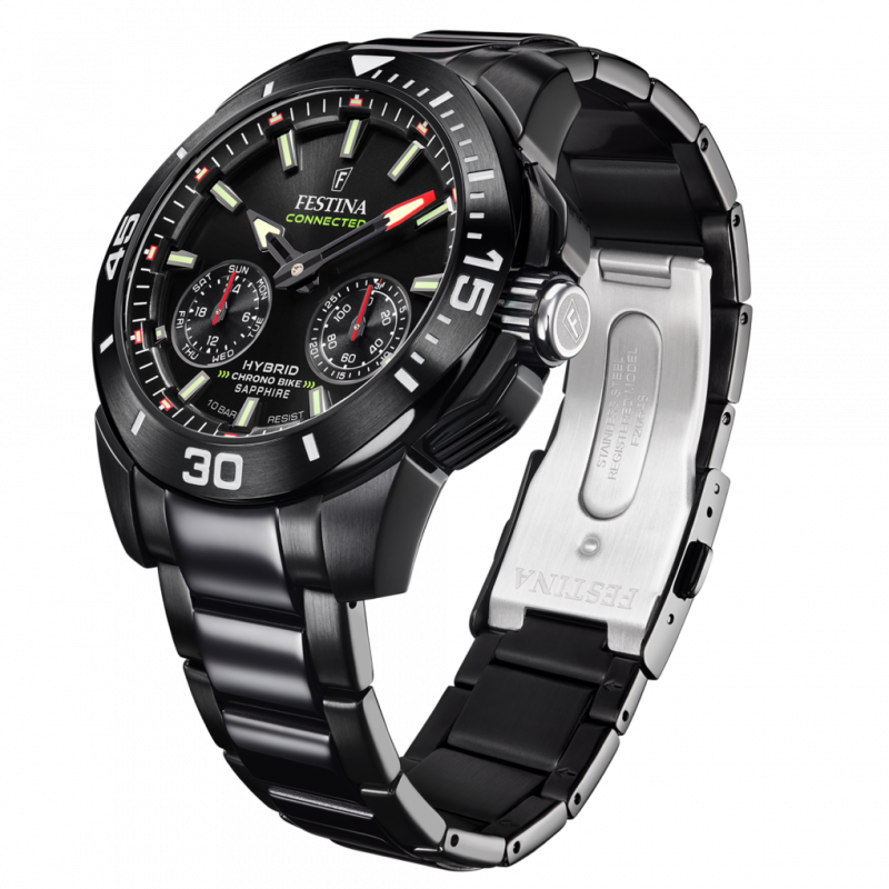 Festina connected f20648/1 black stainless steel 316l, men