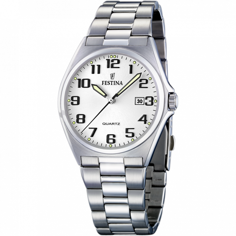 Festina classics watch f16374/9 silver steel strap, men