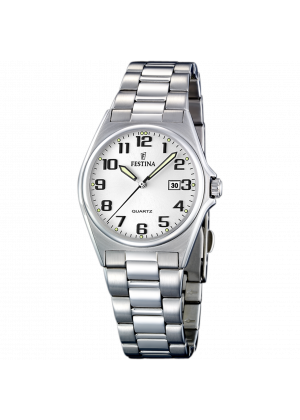 Festina classics watch f16375/9 silver steel strap, women's