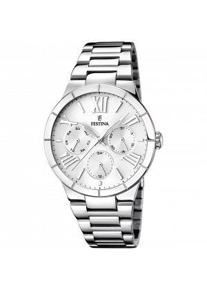 Festina boyfriend watch f16716/1 white steel strap, women's