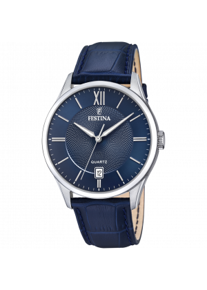 Festina classics watch f20426/2 blue leather strap, men