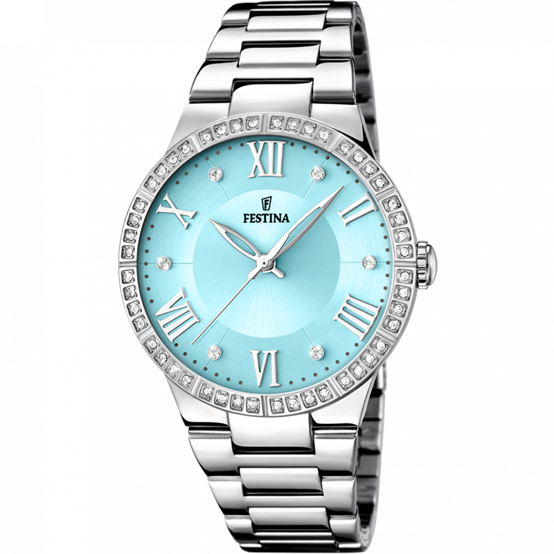 Festina watch f16719/4 blue steel strap, women