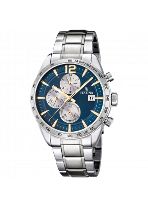 Festina watch f16759/7 blue steel strap, men