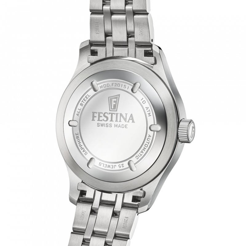 Festina swiss made men's black automatic stainless steel watch bracelet f20151/d