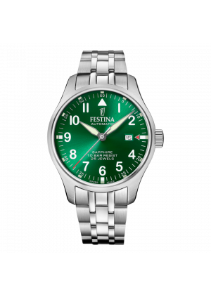 Festina swiss made men's green automatic stainless steel watch bracelet f20151/b