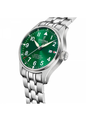 Festina swiss made men's green automatic stainless steel watch bracelet f20151/b