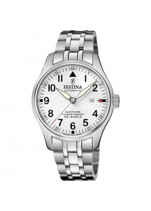 Festina swiss made men's silver automatic stainless steel watch bracelet f20151/a