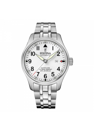 Festina swiss made men's silver automatic stainless steel watch bracelet f20151/a