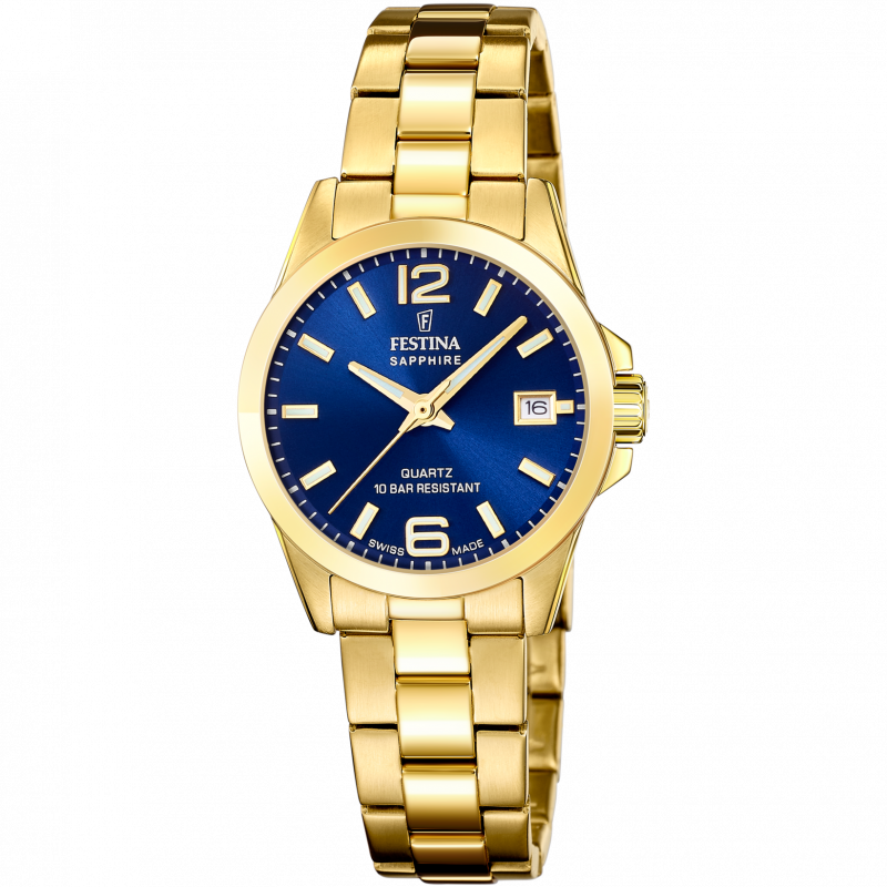 Festina swiss made women's blue stainless steel watch bracelet f20050/3