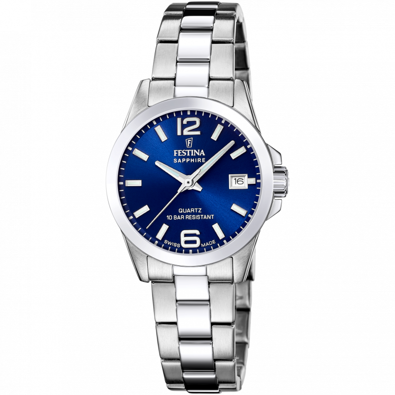 Festina swiss made women's blue stainless steel watch bracelet f20049/5