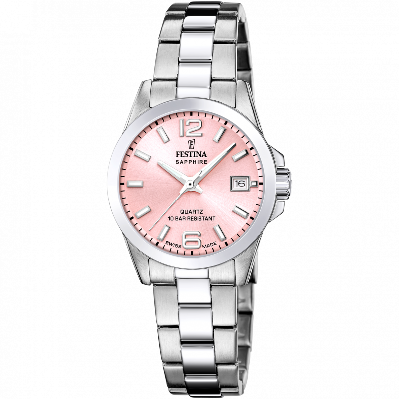 Festina swiss made women's pink stainless steel watch bracelet f20049/3