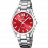 Festina watch f20622/b alegría collection, red dial, steel bracelet women