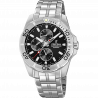 Festina multifunction collection watch f20445/3 black dial, steel bracelet, men