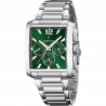 Festina watch f20635/3 green stainless steel 316l strap, men's