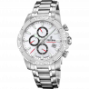 Festina men's white timeless chronograph stainless steel watch bracelet f20704/1