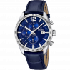 Festina timeless chronograph watch f16760/3 blue leather strap, men